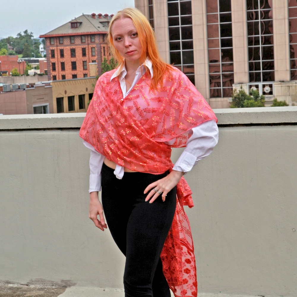 Exclusive, vintage, embroidered Indian wrap!